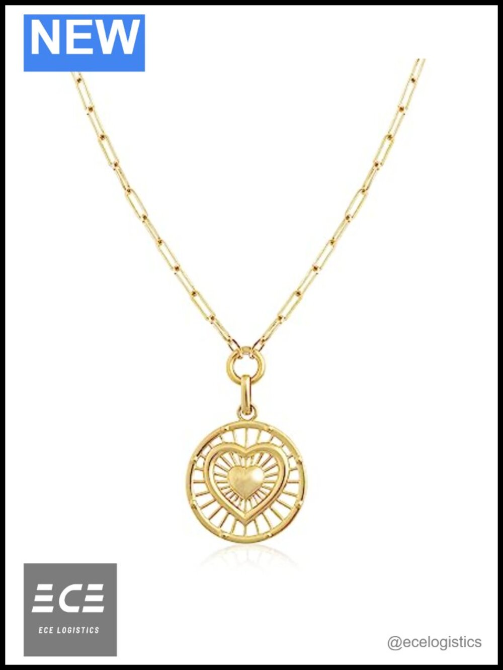 14K Gold Filled Medallion Pendant Necklace 18 Inch Adjustable Tarnish Resistant